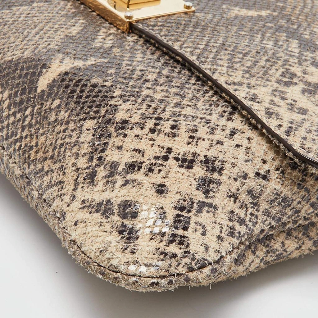 Michael Kors MICHAEL Michael Kors Beige Python Effect Leather Oversized Sloan Chain Clutch 11