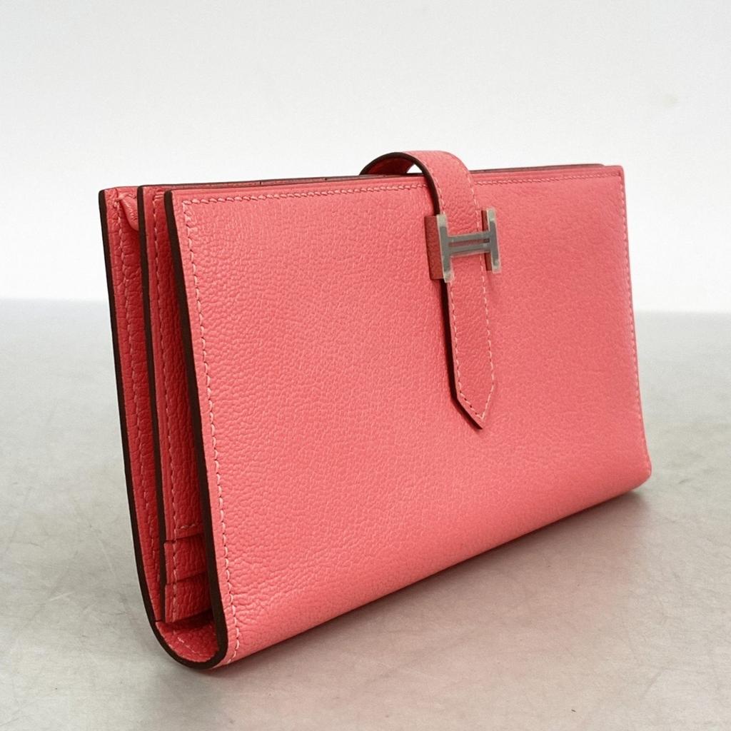Hermes Chevre Leather Long Wallet (Bi-Fold) (Pre-Owned)