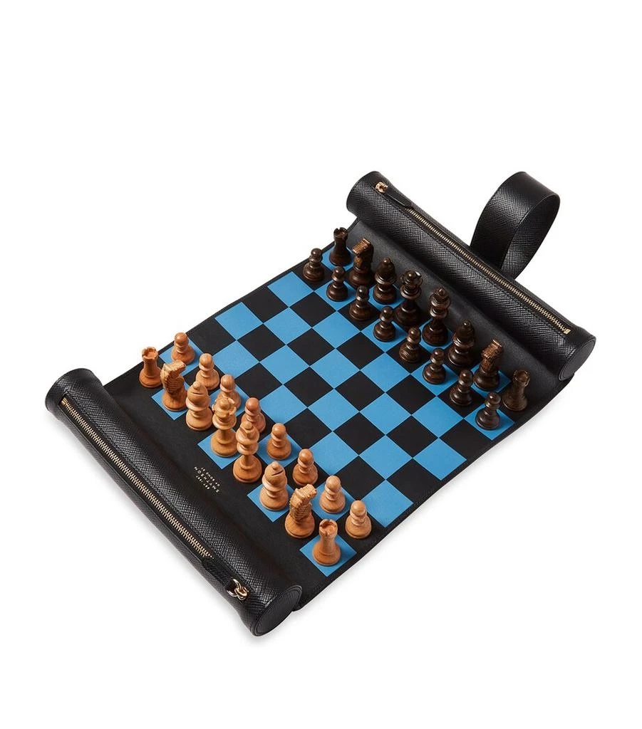 SMYTHSON Leather Roll-Up Chess Set 2