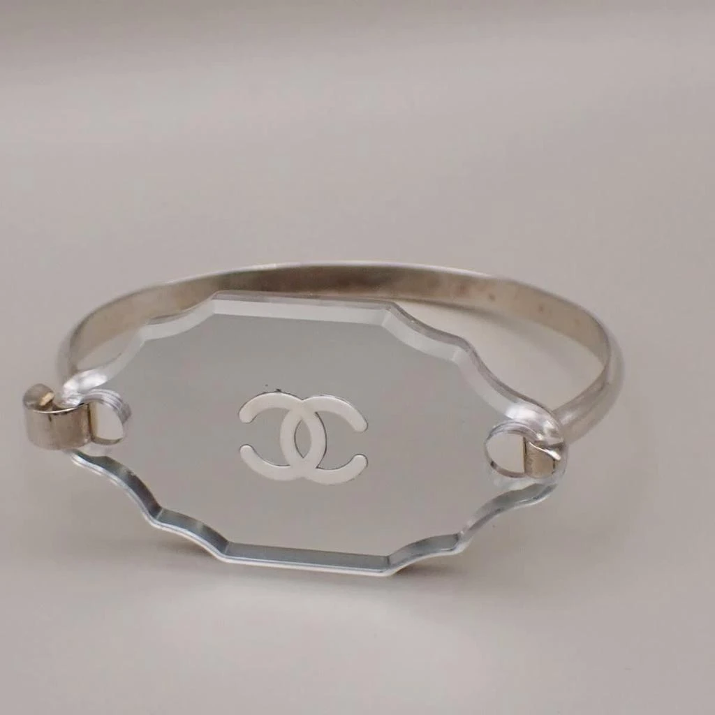Chanel Cc Logo Mirror Bangle Bracelet Metal And Plastic _Plated Bracelet Jewelry (Pre-Owned)
