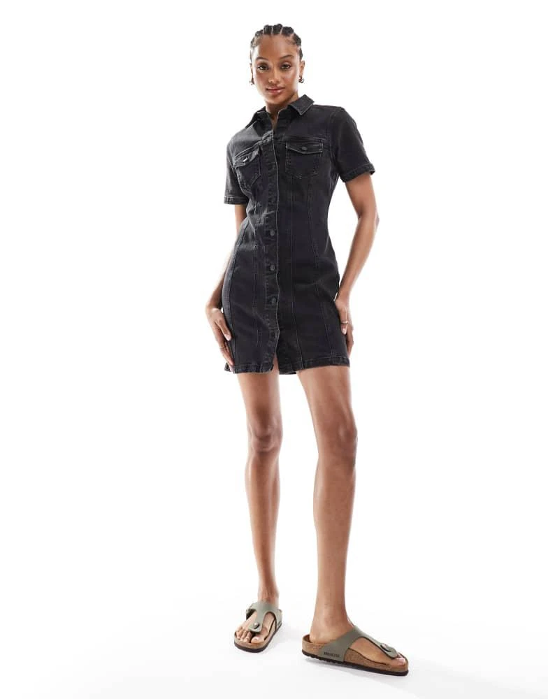 black mini dress fitted Off-The-Shoulder Bodycon Mini Dress in Black-white