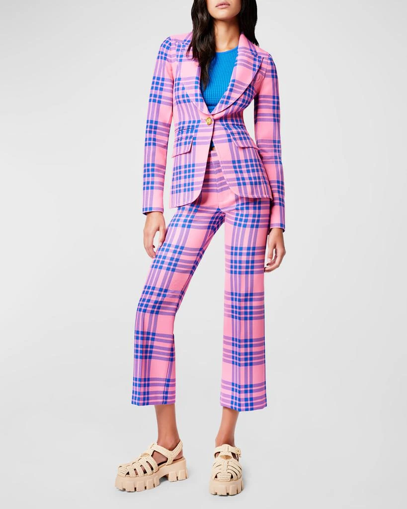 Smythe Hutton Tailored Cotton Plaid Cutaway Blazer 2