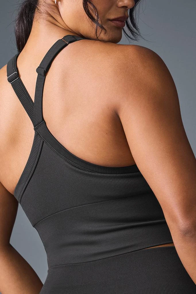 Alo Seamless Ribbed Favorite Bra Tank - Black 6