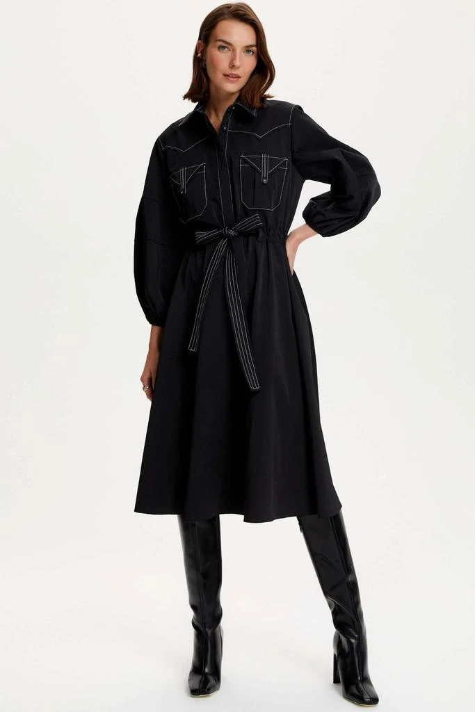 Nocturne Punto Stitched Midi Dress 5