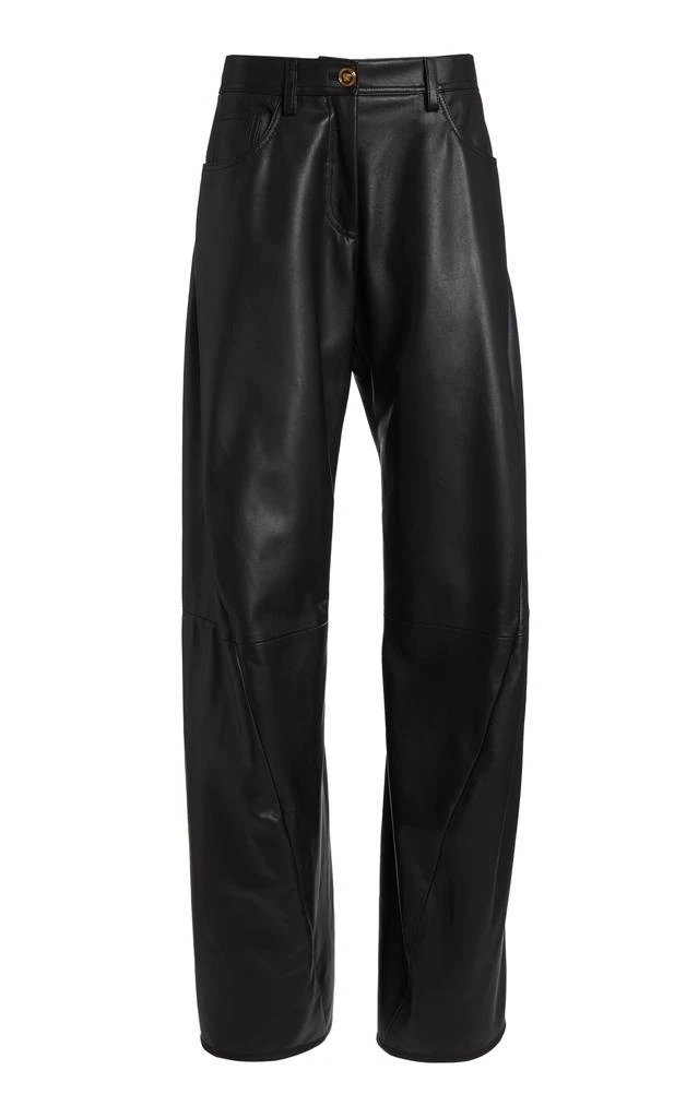 Versace Versace La Vacanza Leather Straight-Leg Pants - Moda Operandi 1