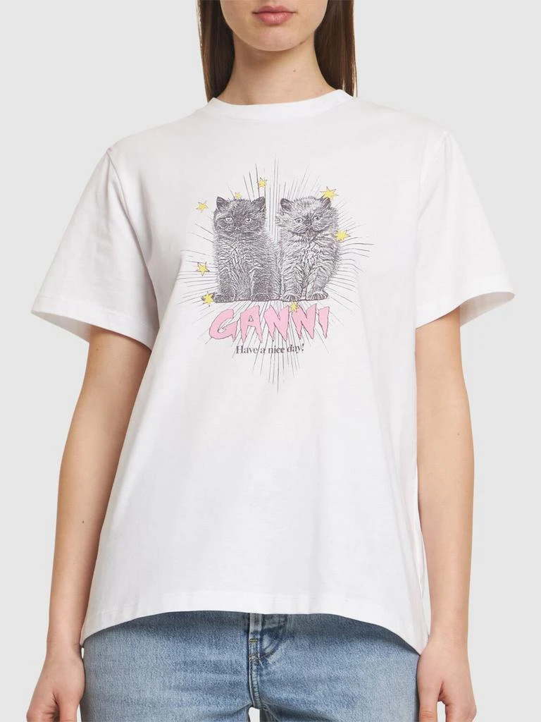 GANNI Kittens Relaxed Jersey T-shirt 2