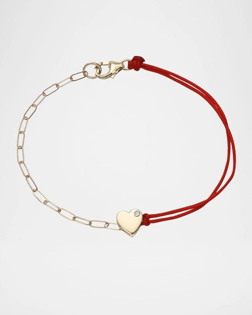 Zoe Lev 14K Gold Heart Split Fortune Bracelet