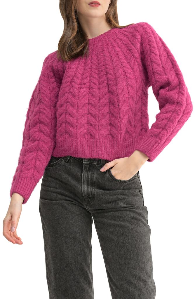 ALL IN FAVOR Boxy Cozy Cable Sweater