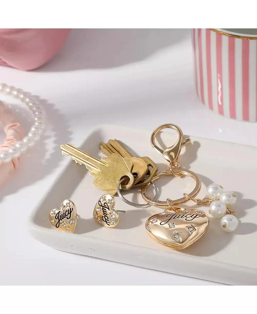 Juicy Couture Heart Keychain 
Earring Set with Crystal Accents 3