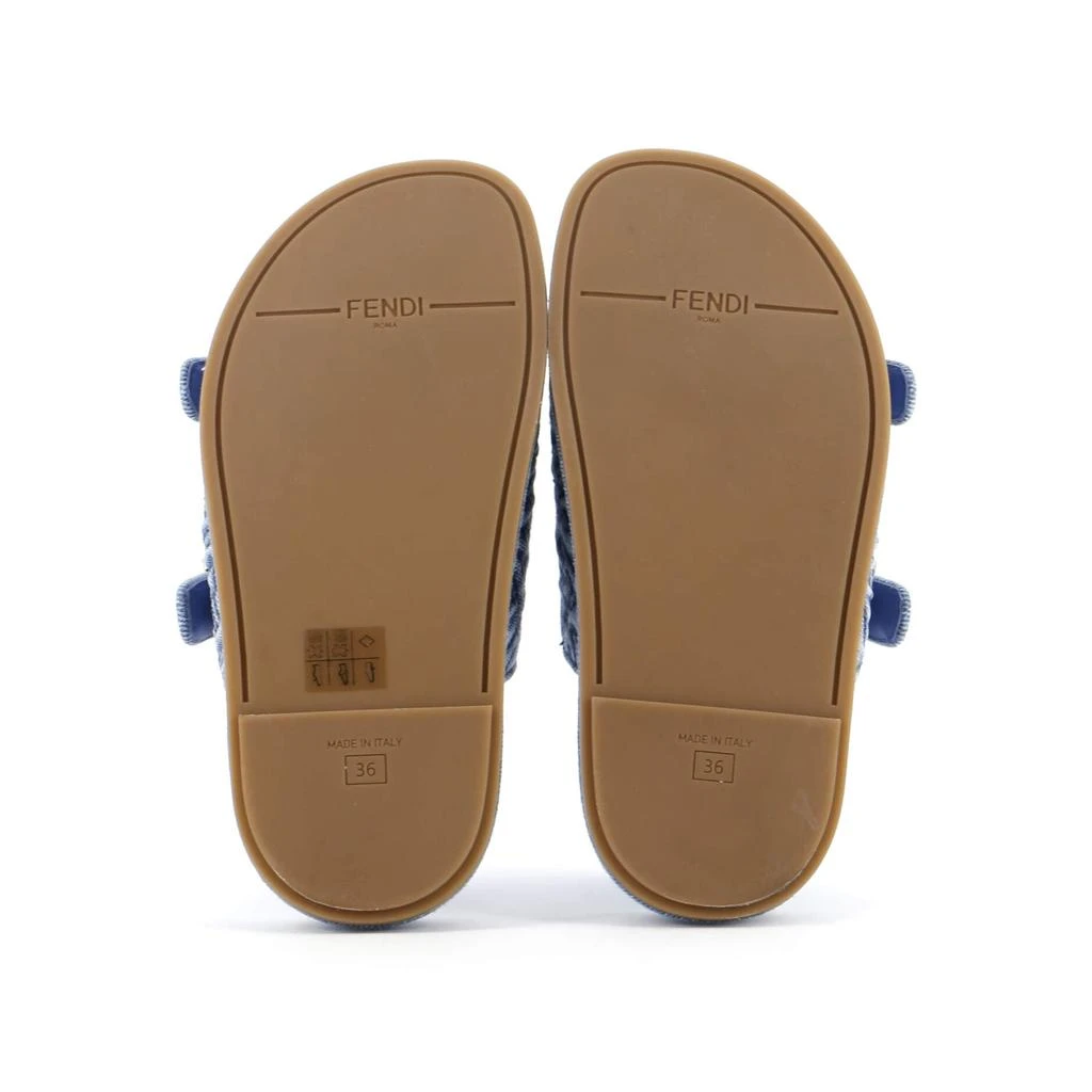 Fendi Women's Feel Slide Sandals Zucca Denim 4