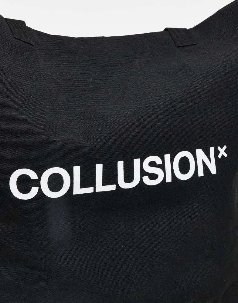COLLUSION COLLUSION Unisex large everyday tote bag with logo in black 2