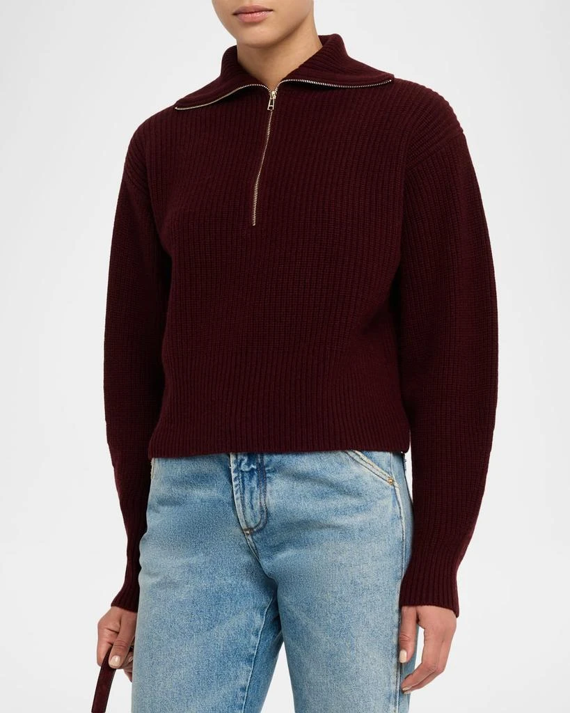 Max Mara Wool-Cashmere Quarter-Zip Sweater 4