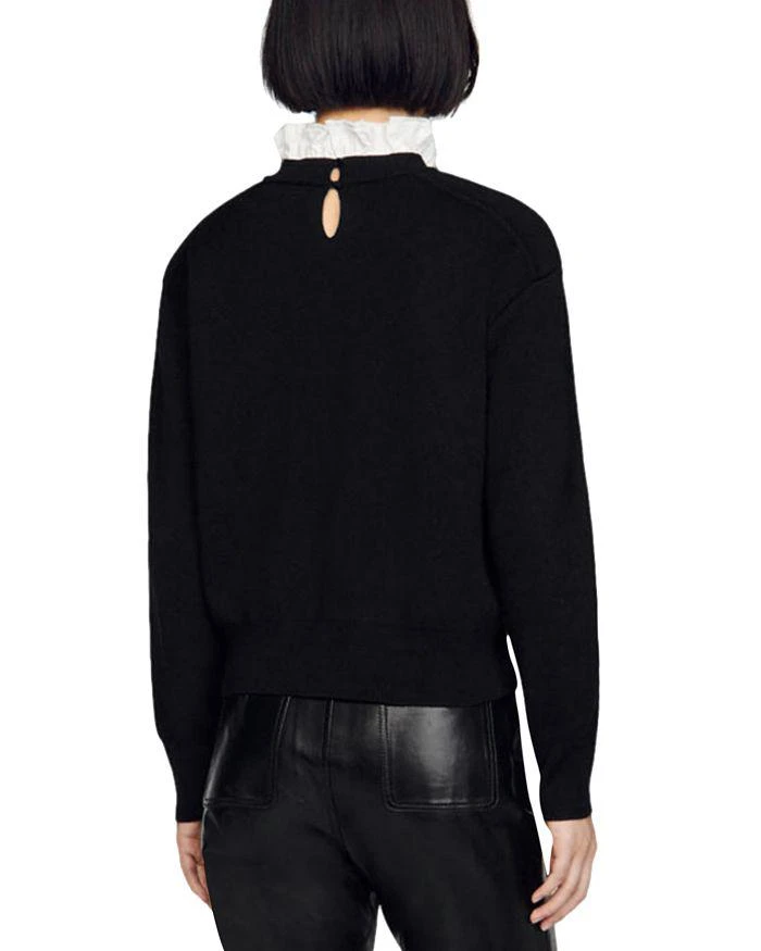 Sandro Lucien Ruffled Neck Sweater 3