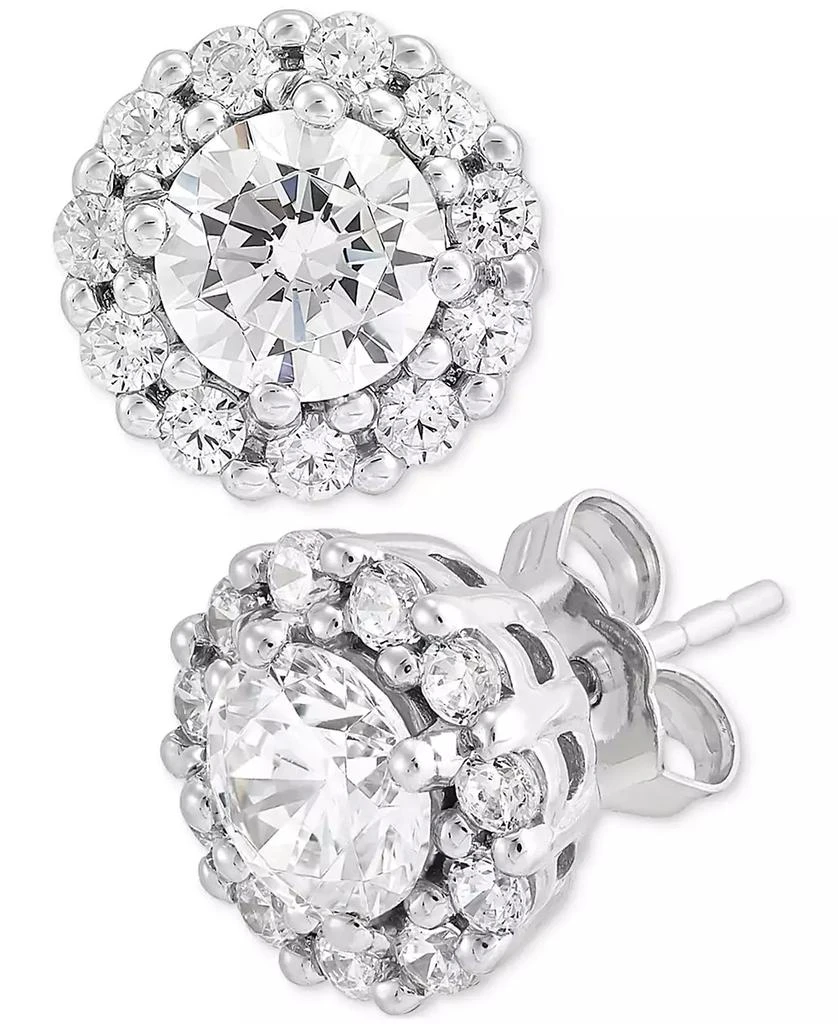 Grown With Love IGI Certified Lab Grown Diamond Halo Stud Earrings (1 ct. t.w.) in 14k White Gold 1