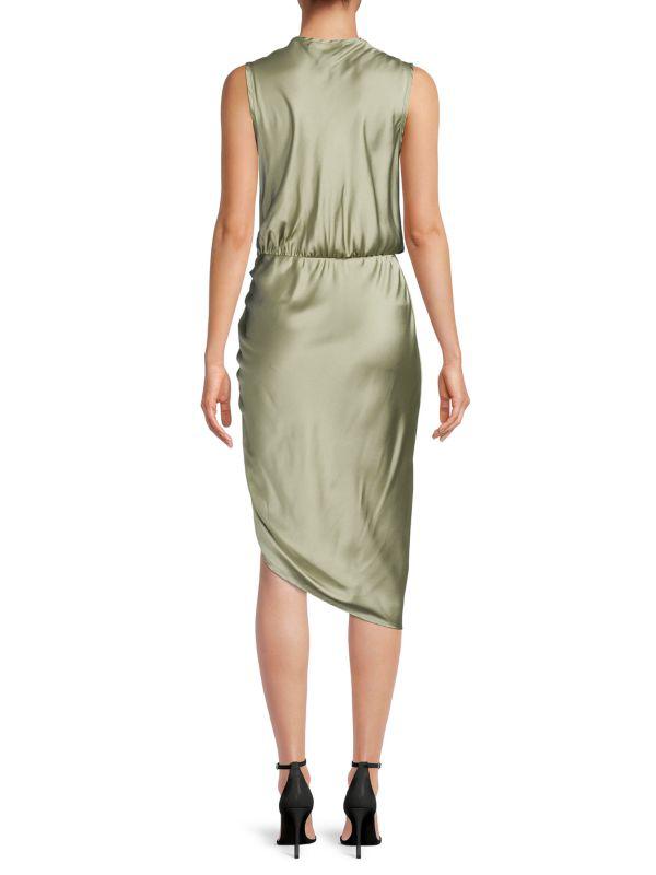 Renee C. Ruched Satin Blouson Dress