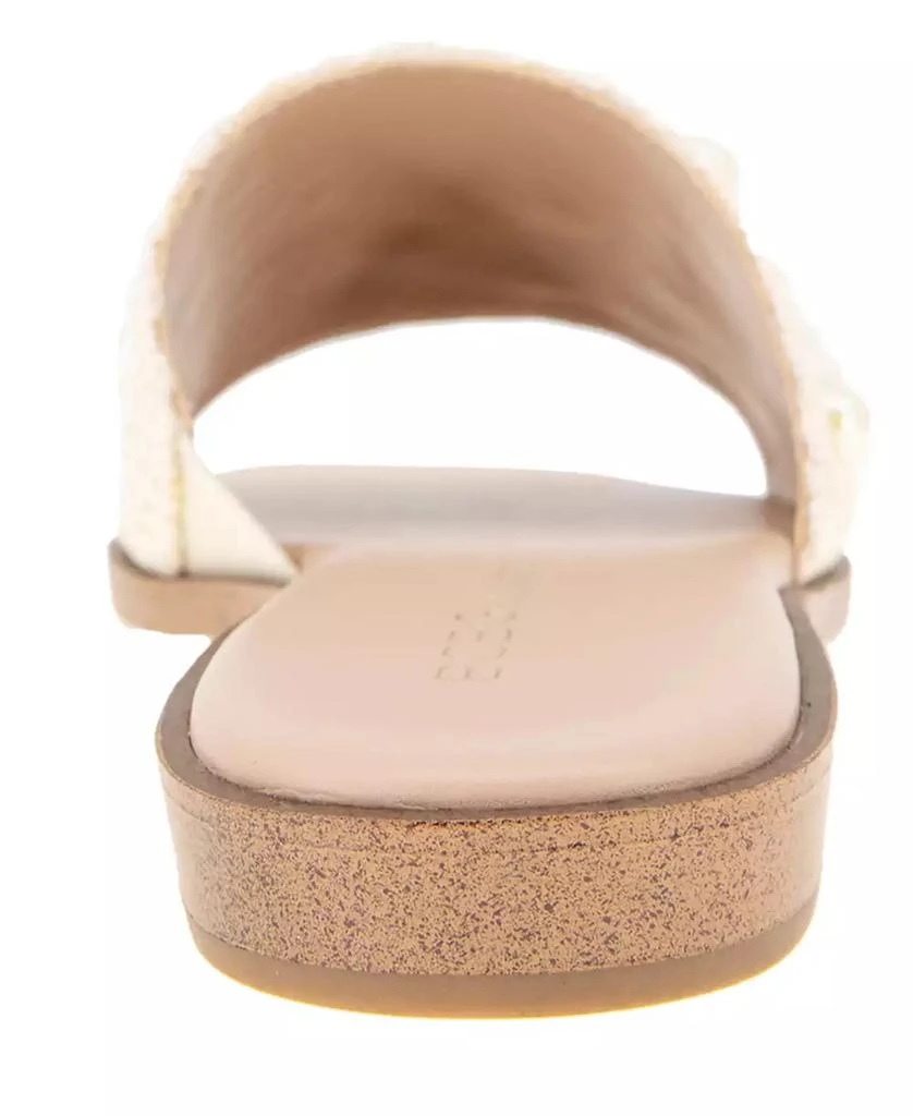 BCBG Women's Lonnie Pearl Raffia Slide Flat Sandals 3