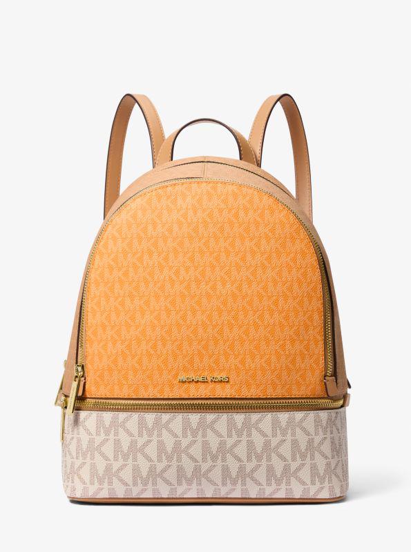 Michael Kors Rhea Medium Color-Block Signature Logo Backpack