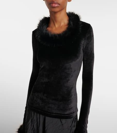 Balenciaga Faux-fur trimmed top 6