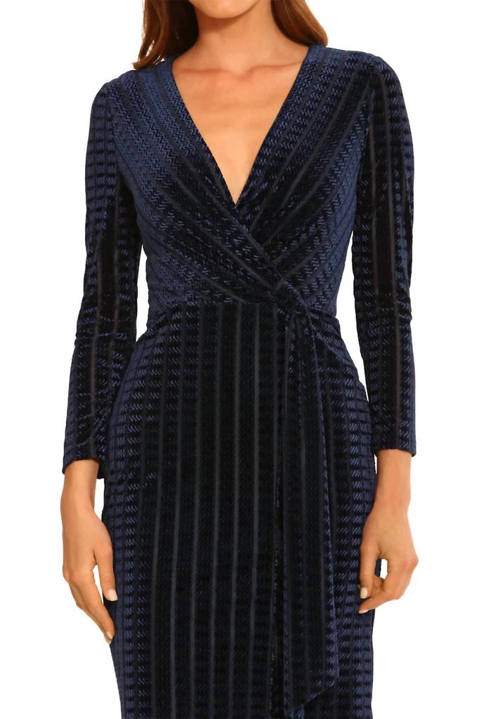 Maggy London Lysandra Velvet Dress In Blue 5