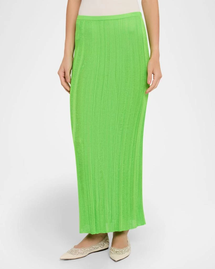 Gabriela Hearst Daniella Plisse Silk Knit Maxi Skirt 4