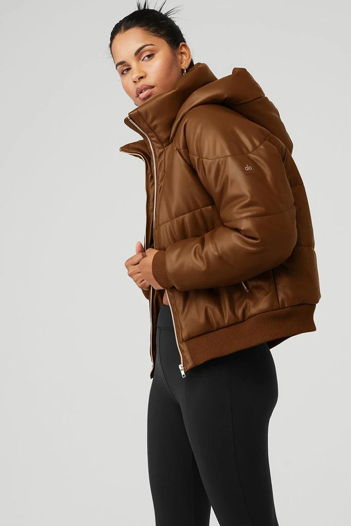 Alo Faux Leather Boss Puffer - Cinnamon Brown 4