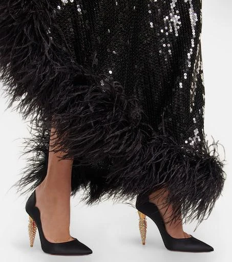 Christian Louboutin Lipstrass crêpe crystal-embellished pumps 4