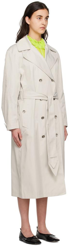 TheOpen Product Beige Stud Belt Trench Coat