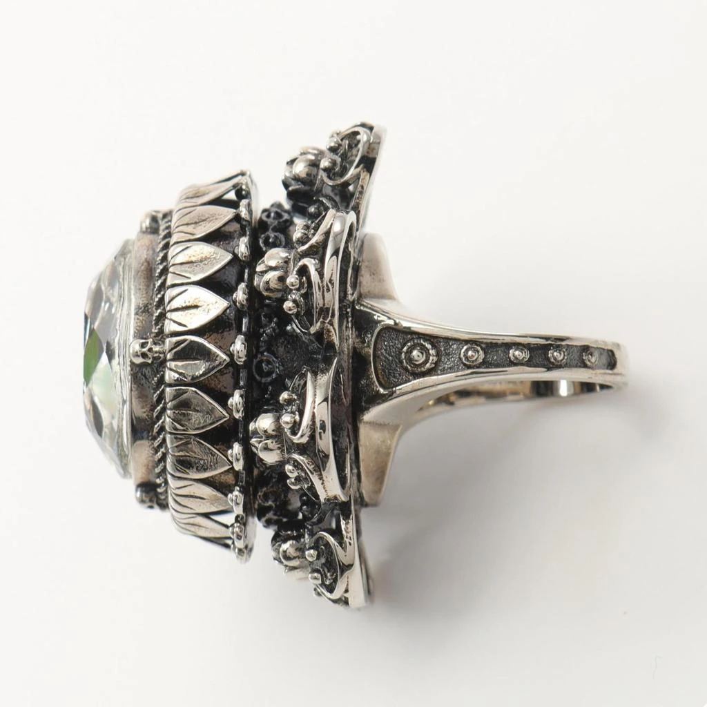 Alexander McQueen Clear Stainless Steel Band Ring (Pre-Owned) 2