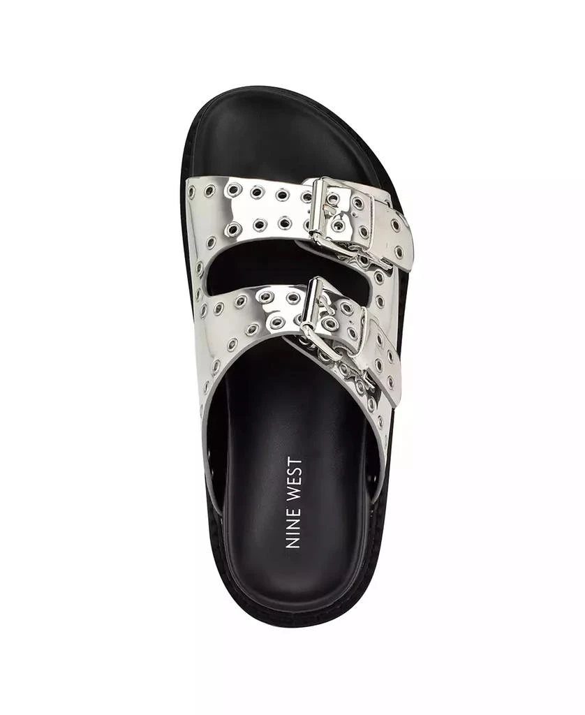 Nine West Women's Eleny Double Band Flatform Sandals 4