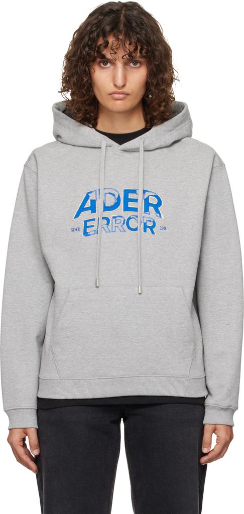 ADER error Gray Graphic Crewneck Sweatshirt - Hoodies - BeyondStyle