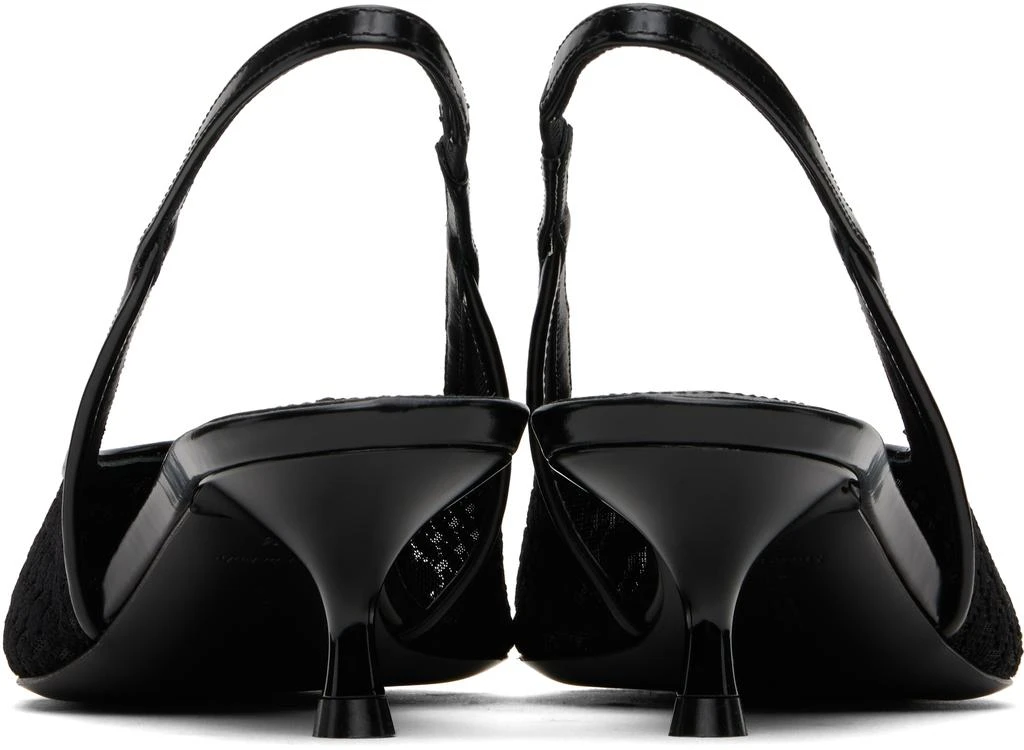 Victoria Beckham Black Mesh Slingback Kitten Heel 2