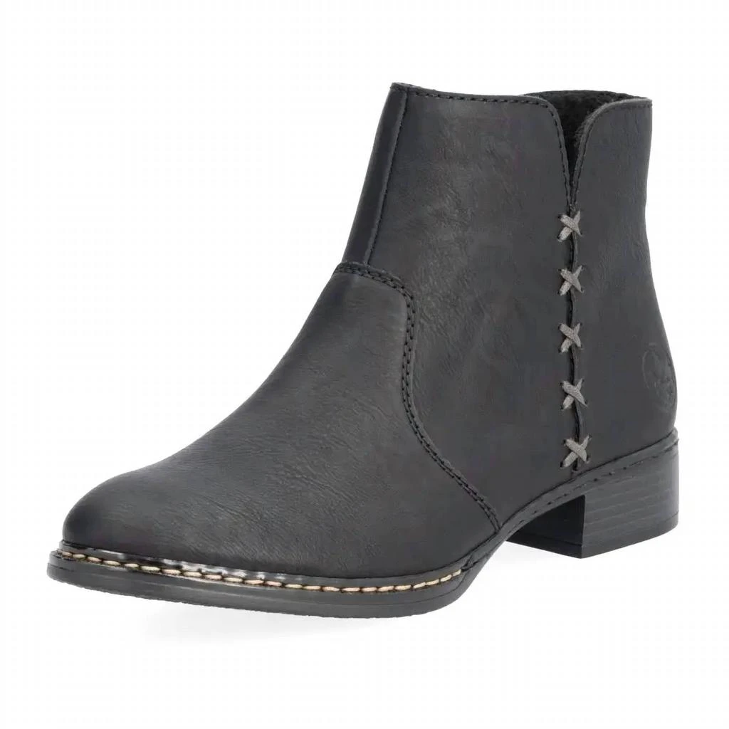 Rieker Women's Conny 75 Ankle Zip Boots In Schwarz/smoke 2