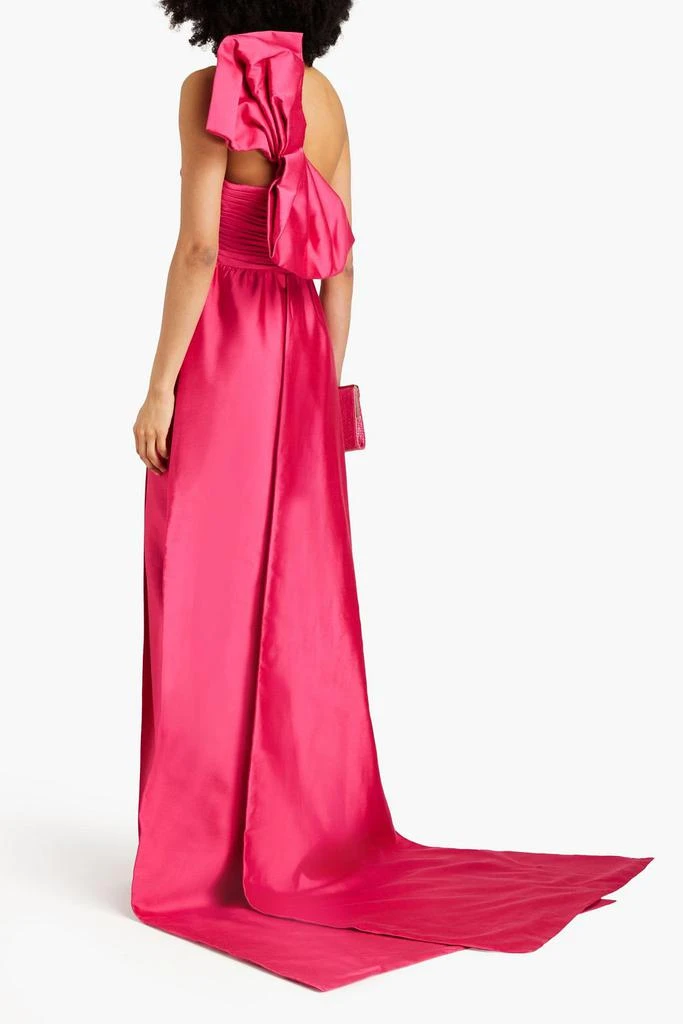 RACHEL GILBERT Marta one-shoulder bow-detailed satin gown 3