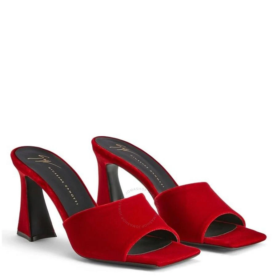 Giuseppe Zanotti Red Solhene Velvet-Effect Mules 2
