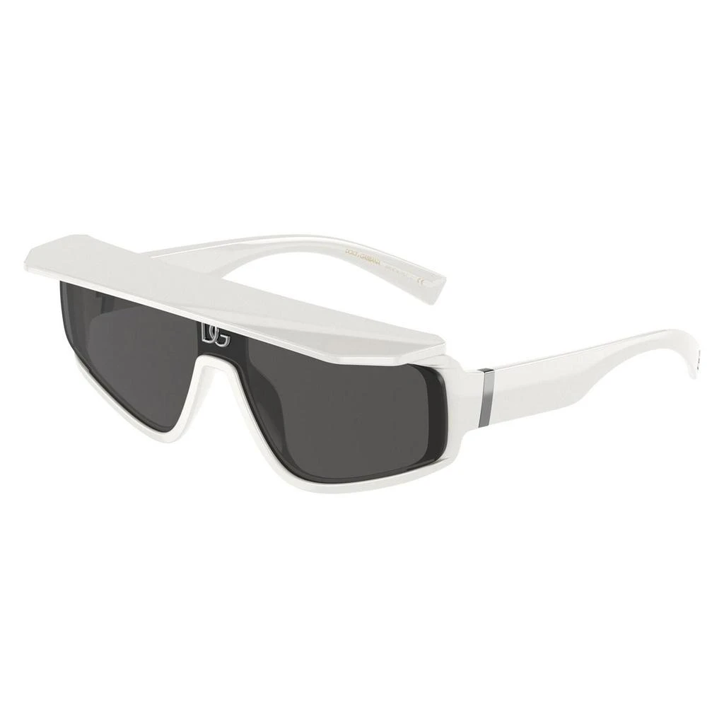 Dolce & Gabbana White Frame Shield Sunglasses with Black Lenses 21233979_51193489_600.jpg main image 2