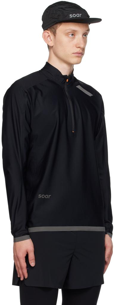 Soar Running Black Windbreaker Sweater