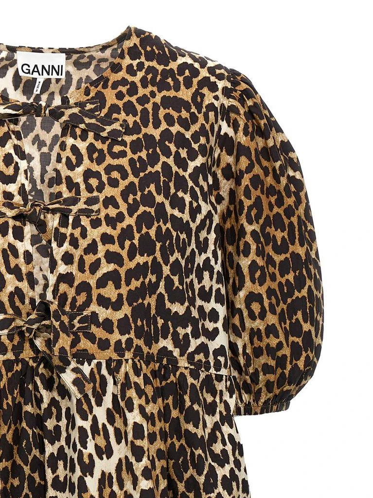 Ganni Ganni Leopard Poplin Dress 3