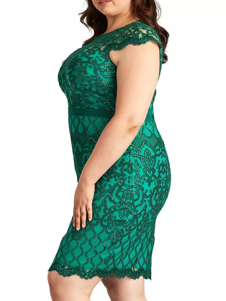 Tadashi Shoji Plus Sequined Lace Cocktail Dress 5