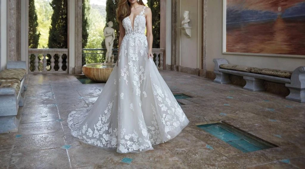 Demetrios Demetrios - Beaded Floral Gown