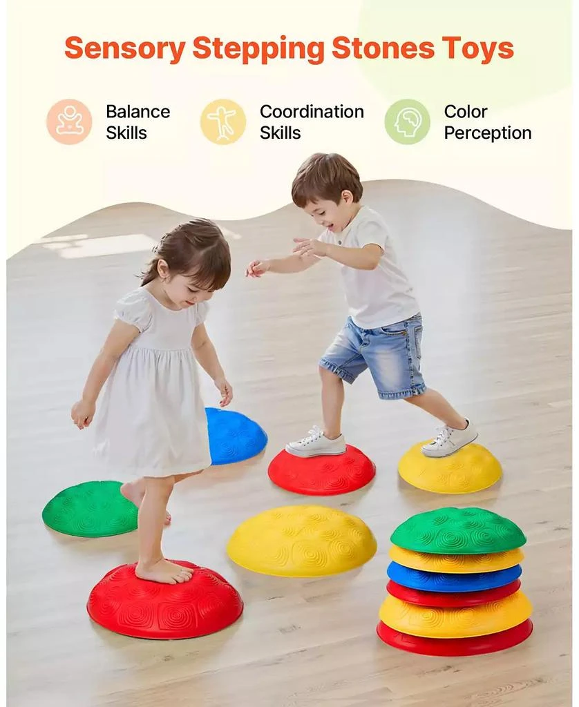 SUGIFT 6-PC Turtle Balance Stepping Stones for Sensory Play, 220 lb Rated 5