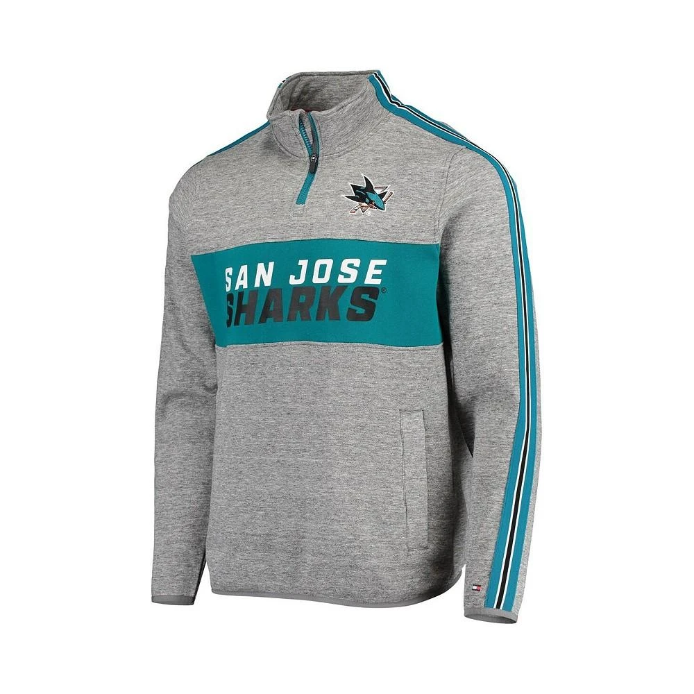 Tommy Hilfiger Men's Heathered Gray San Jose Sharks Mario Quarter-Zip Jacket 3