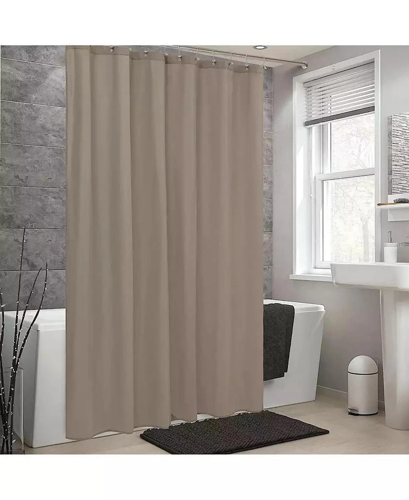 Kate Aurora Montauk Accents Bliss Linen/Taupe Water-Resistant Fabric Shower Liner - Standard Size 2