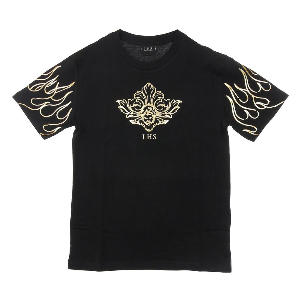 IHS Men's T-Shirt 3d Print Flames & angel Tee Black
