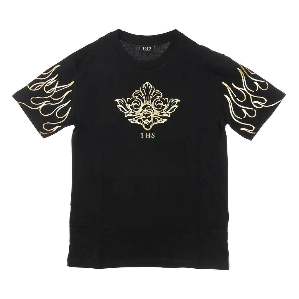 IHS Men's T-Shirt 3d Print Flames & angel Tee Black 1