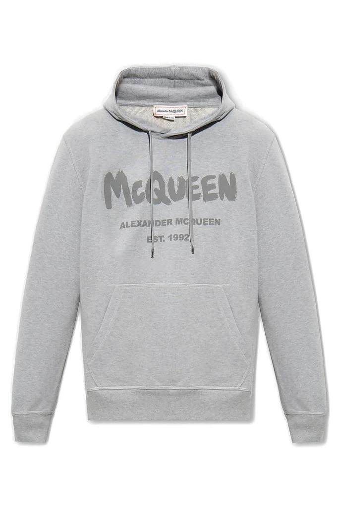 Alexander McQueen Alexander McQueen Logo Printed Drawstring Hoodie 1