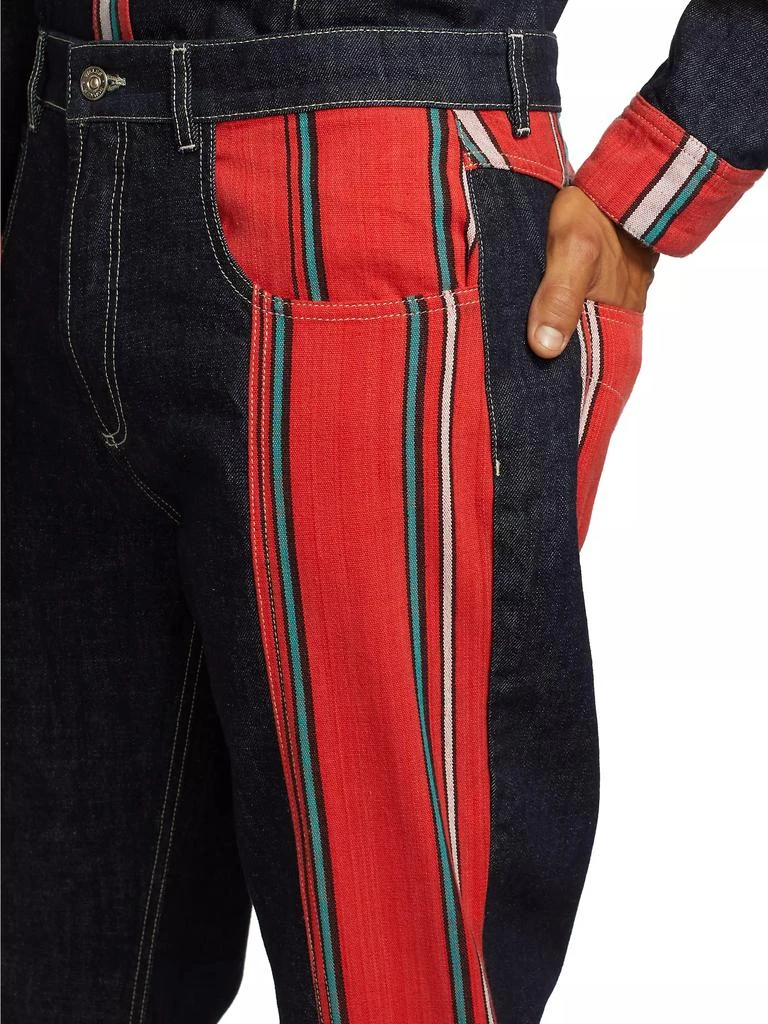 WALES BONNER Two-Tone Denim Shirt 6