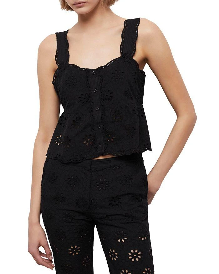 The Kooples Floral Embroidered Peplum Top 1