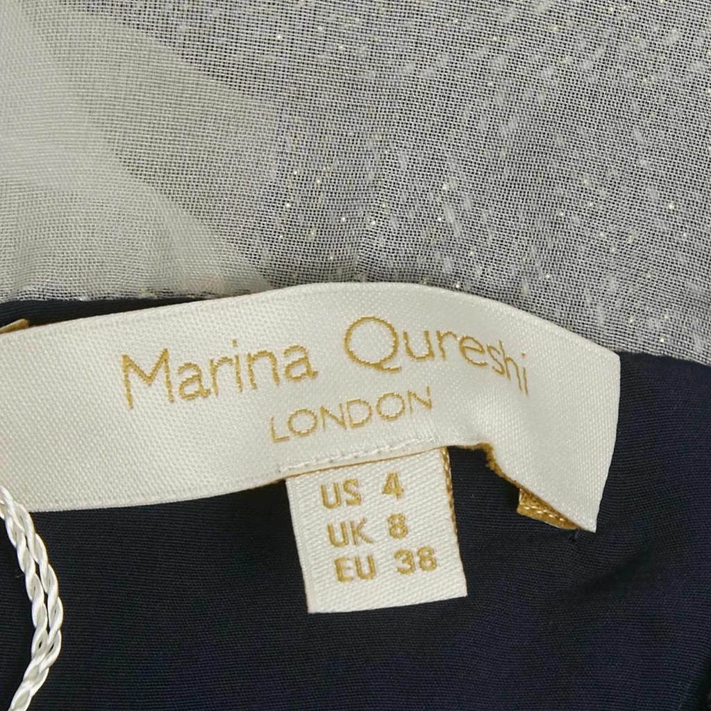 Marina Qureshi Marina Qureshi Blue Jacquard Tweed Top and Skirt Set S 4