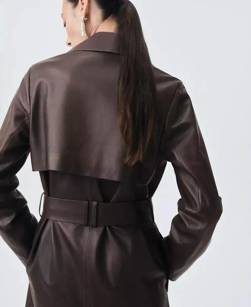 Mango Women's Leather Belt Trench Coat 4