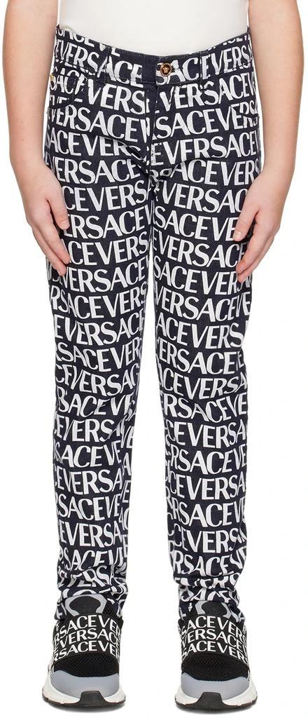 Versace Kids Black Allover Jeans